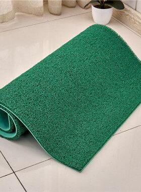 绿色环保丝圈防滑裁剪地垫走廊卧室满铺门口定制入户厚脚垫蹭土垫