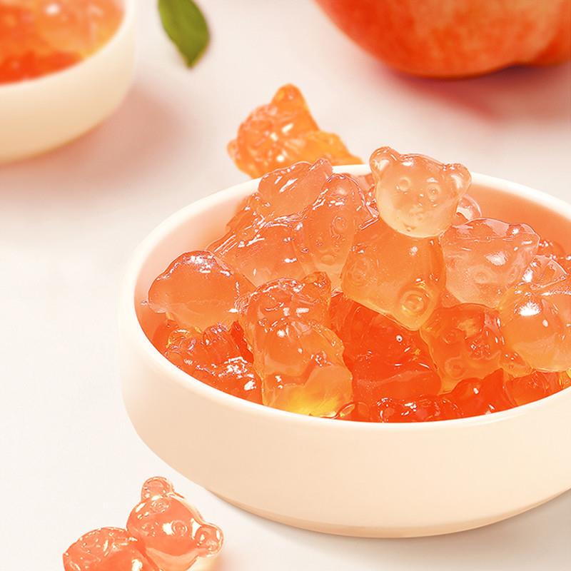 热卖活性益生菌软糖水蜜桃蓝莓味小熊糖橡皮糖儿童糖果零食