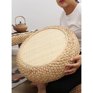 打坐禅修垫家用复古禅意冥想榻榻米草编网红坐墩 藤编蒲团坐垫日式