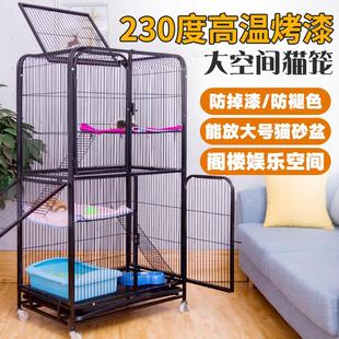 包邮 猫笼子猫别墅二层三层特价 猫舍猫窝带厕所大号猫咪房子宠物笼
