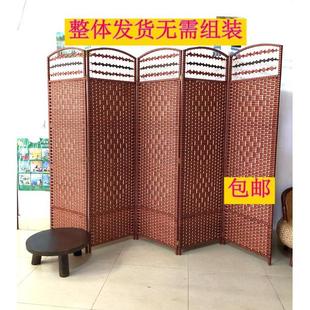 草编藤编屏风隔断现代简约客厅卧室遮挡家用折屏简易折叠移动