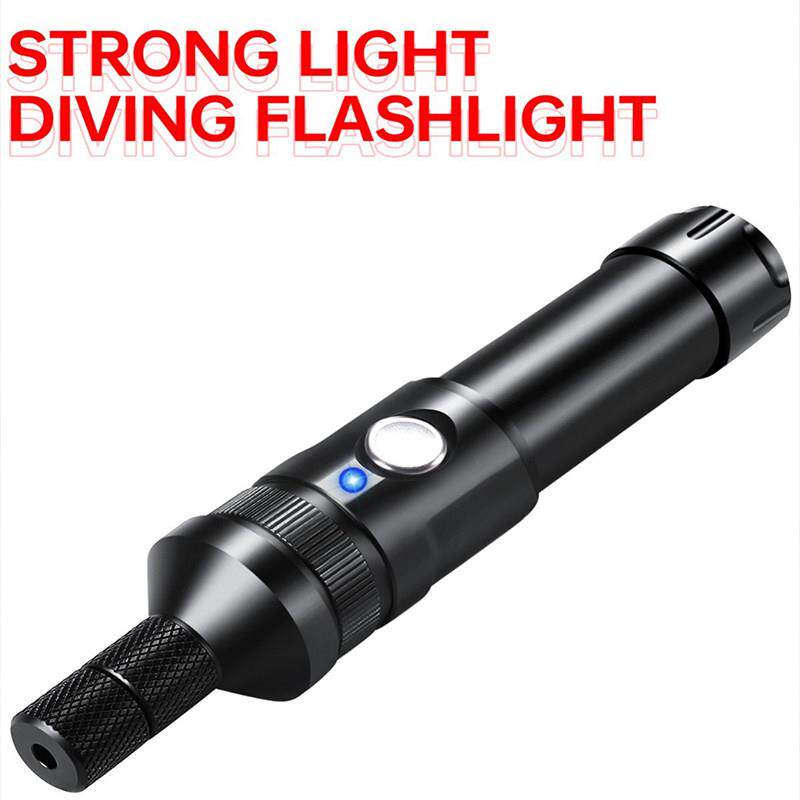 专业潜水手电筒水下束光超亮手电筒深海摄影补光灯可充电海洋夜潜
