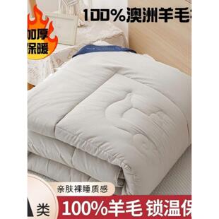 澳大利亚进口羊毛棉被100纯羊毛冬季棉被加厚保暖冬季棉被100羊绒