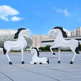 仿真红色马雕塑户外中广场装样品屋展示心玻璃纤维工骏艺礼品摆XL