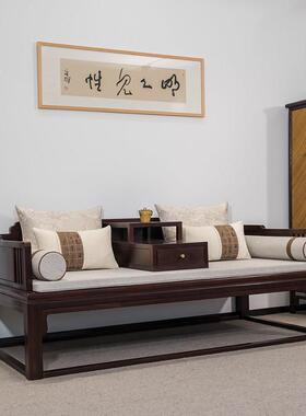 新中式罗汉床垫座垫件套木沙发坐垫子靠扶五手24SF07厚红乳胶棕垫