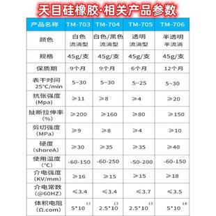 封天目704硅橡胶白硅色防水绝缘FYW密耐高温硅胶 室固温化防腐橡