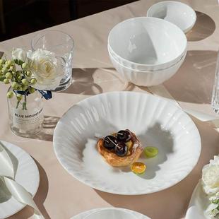 格阳光白骨瓷纯餐盘盘子鱼盘特别好看的高级盘REL子家恩用2艾025