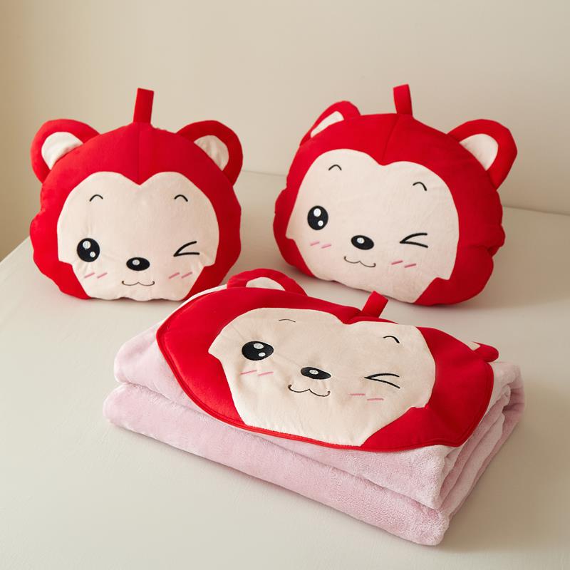 枕面法兰绒 阿狸 抱枕albzt800毯子二合一午睡车用被盖毯办公双室