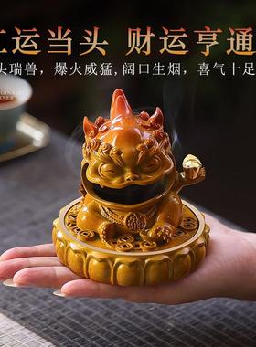 貔貅复摆古全铜香薰炉家用室檀内香沉香焚香GDF21454盘香香炉茶道