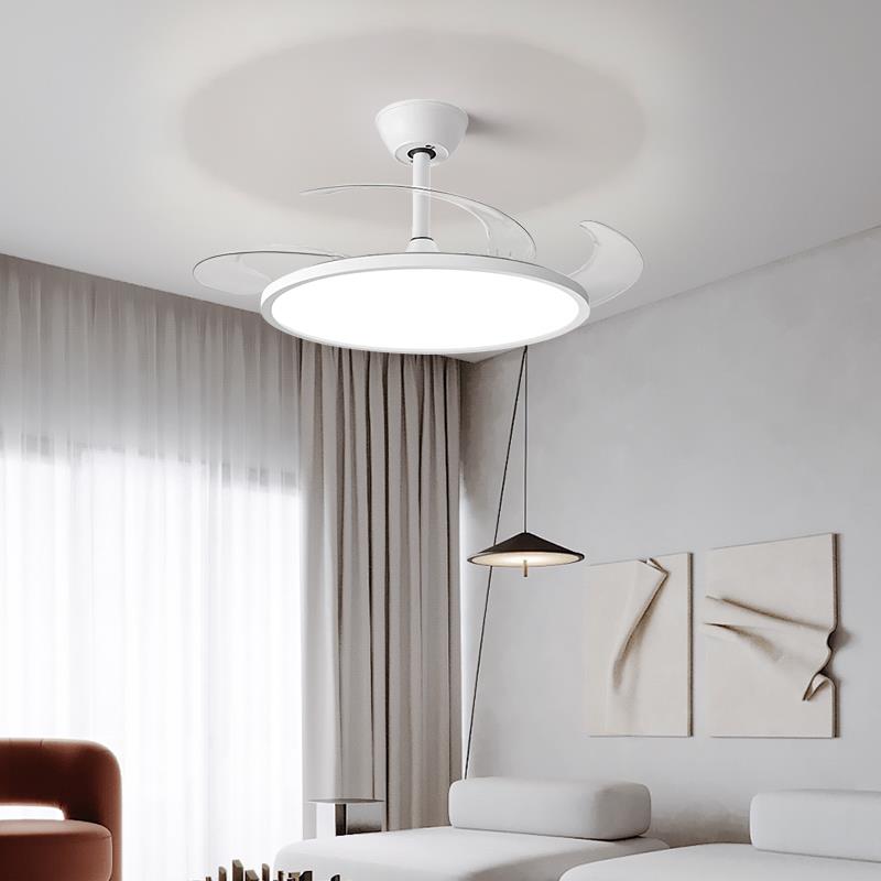 隐形吊扇年灯2024新款吊扇吊灯家用一体超薄客饭厅卧室SMW厅带电