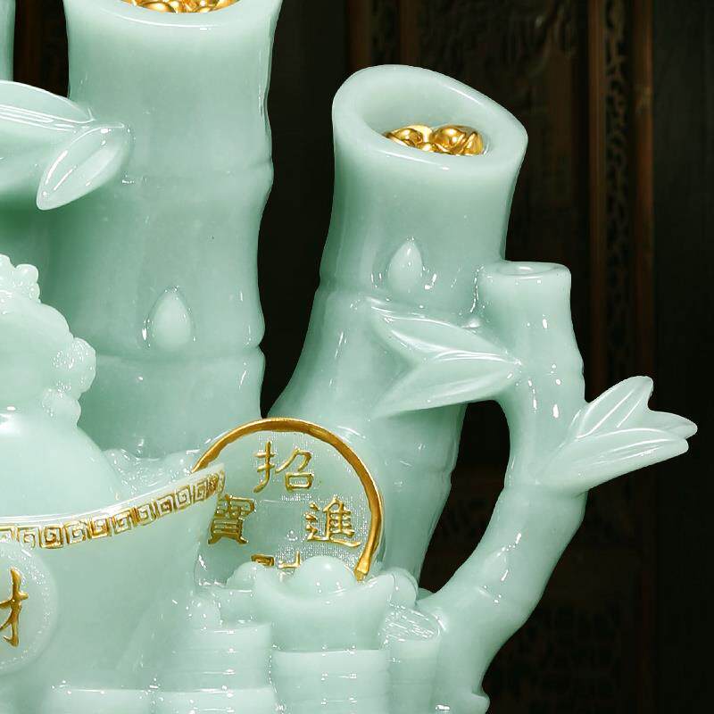 财富节高竹子摆件招财客厅办公店室柜BJ202206收银台装饰品铺开节