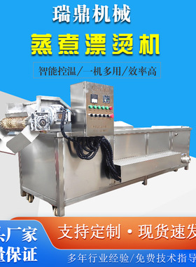 土豆片蒸煮漂烫机 多功能玉米预煮机 毛豆杀青漂烫蒸煮流水线