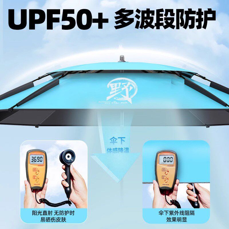 大钓伞2024新款黑胶加厚钓鱼伞防雨防晒拐杖P伞户外专用垂钓遮阳