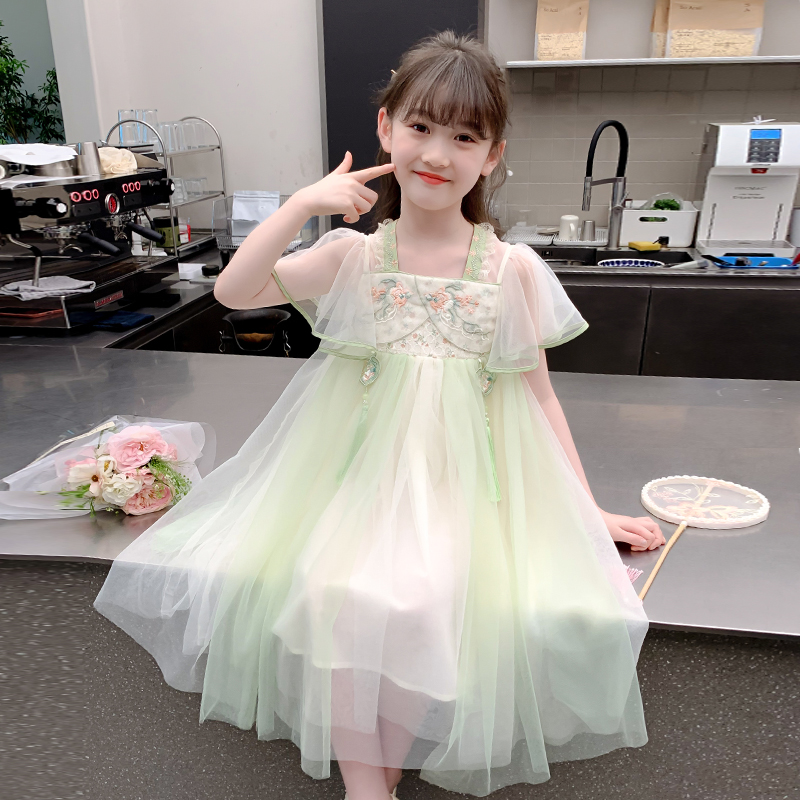 女童汉服连衣裙2024新款夏季儿童网红洋气国风公主裙夏装女孩裙子
