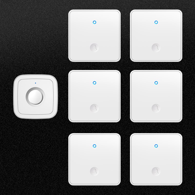 门铃自发电无线家用六拖一远距离电子遥控门钟Q老人按铃呼叫器大