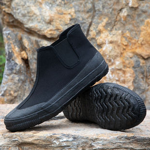 农民工干活鞋子干农活鞋防护鞋防滑C耐磨胶鞋工地工作橡胶鞋套脚