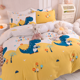 定做定制纯棉四件套全棉单人宿舍180x200被套尺R寸床单床笠款135