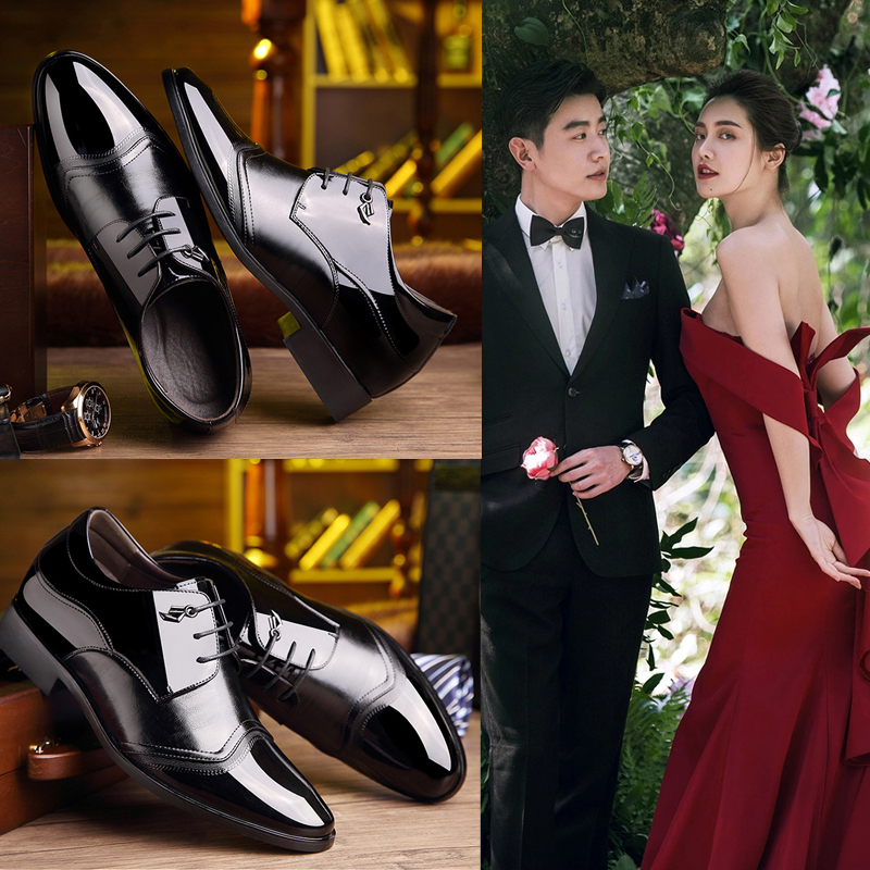 2021新郎结婚拍婚纱照礼鞋内增高英伦商务休闲皮鞋男士配西装伴郎