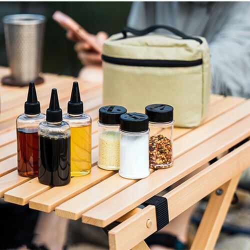 户外调味料收纳包便携调料瓶套装露营野餐调料分装V罐密封油瓶组