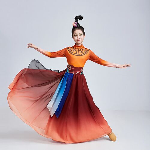 巴女拓影演出服2025新款开场舞大摆裙大气剧目古典舞蹈表演服装女