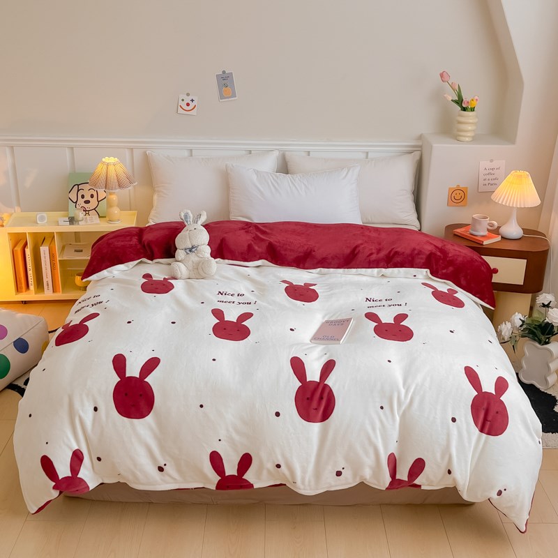 牛奶绒被套单件定制尺寸150qx215x180x200x210x220x250冬加厚儿童