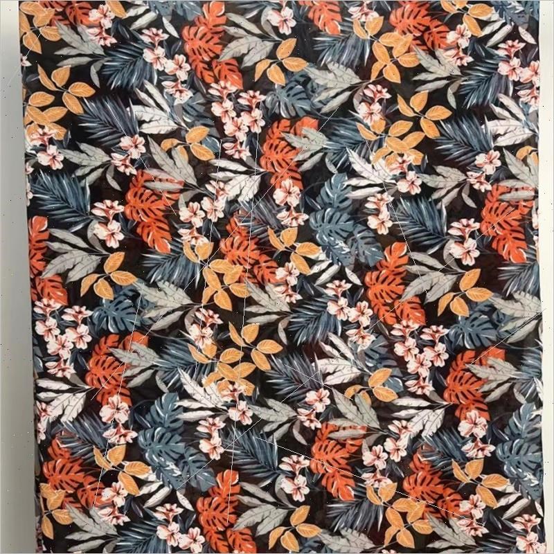 珍珠布料四面弹印花雪纺面料春夏款多色连衣裙装衬衫上衣服装雪L