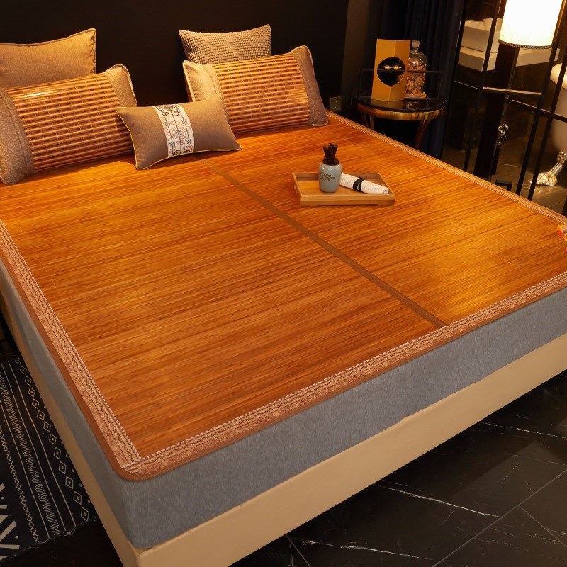 凉席夏季草席折叠双面藤席家用双人席可水洗学生宿舍碳化竹席