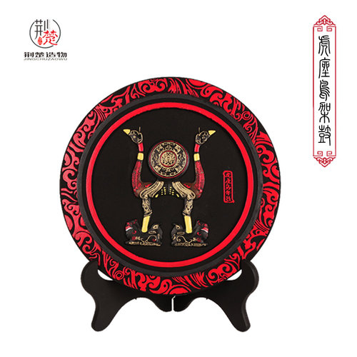 虎座鸟架鼓炭雕摆件送老外荆楚文化艺术装饰N湖北武汉特色出国礼