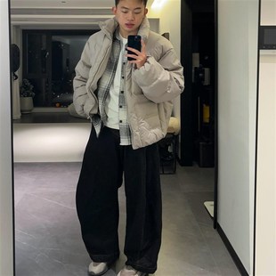 冬季高级感棉服套装简约保暖棉衣外套男生加厚棉袄冬装Y搭配直筒