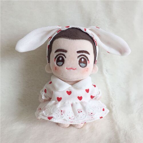 娃衣10cm无属性可爱兔耳裙装正常体海H星体可穿10厘米棉花娃娃玩