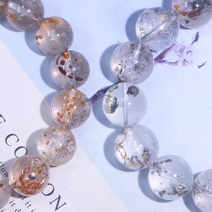 天然黄铜矿水晶手串 黄铁矿手链男女锦鲤铜铁冰片共生矿一物一图