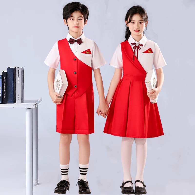 儿童合唱团演出服中小学生红歌爱国朗诵比赛男女童主持人表演礼服