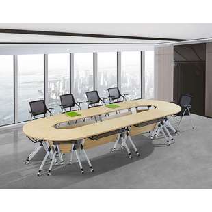 Government furniture简约会议室折叠培训桌椅长条桌带轮子培训辅