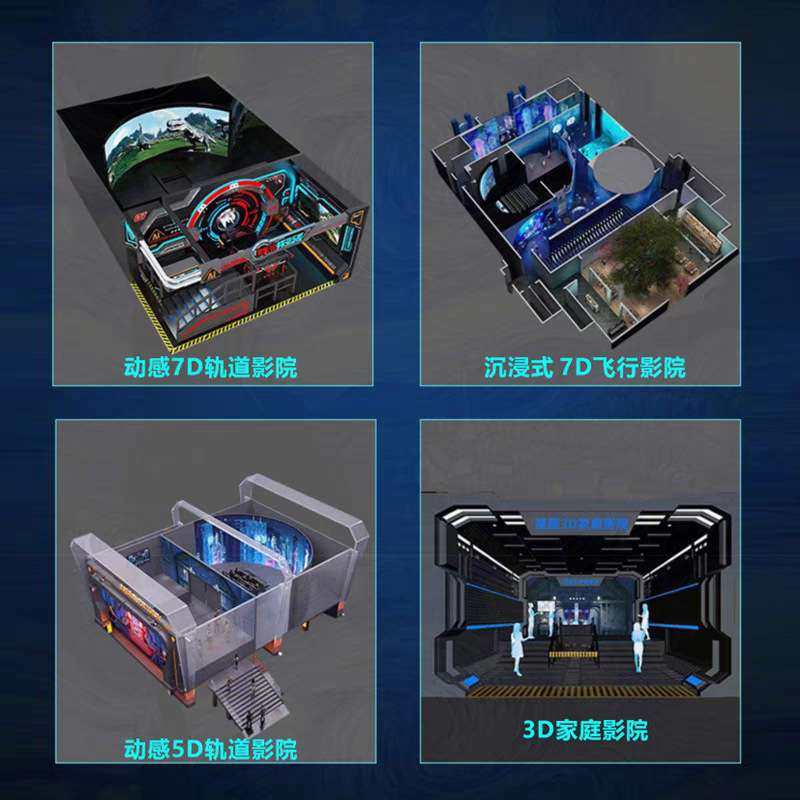 9d轨道影院多人体验 室内大型娱乐电影设备 5d7d沉浸式动感游戏机