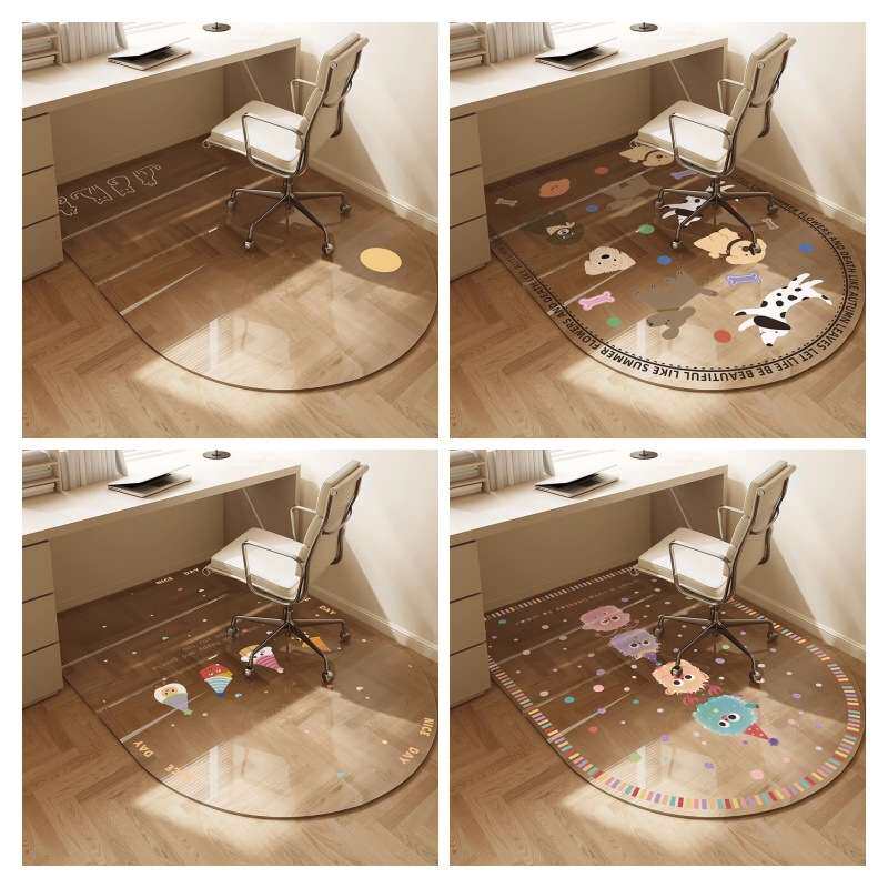 儿童房转椅地垫透明软玻璃防滑电脑椅垫子卧室书房书桌学习椅地毯