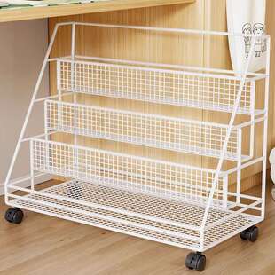 桌下书架可移动置物架儿童绘本架大容量简易书柜书桌旁落地收纳架