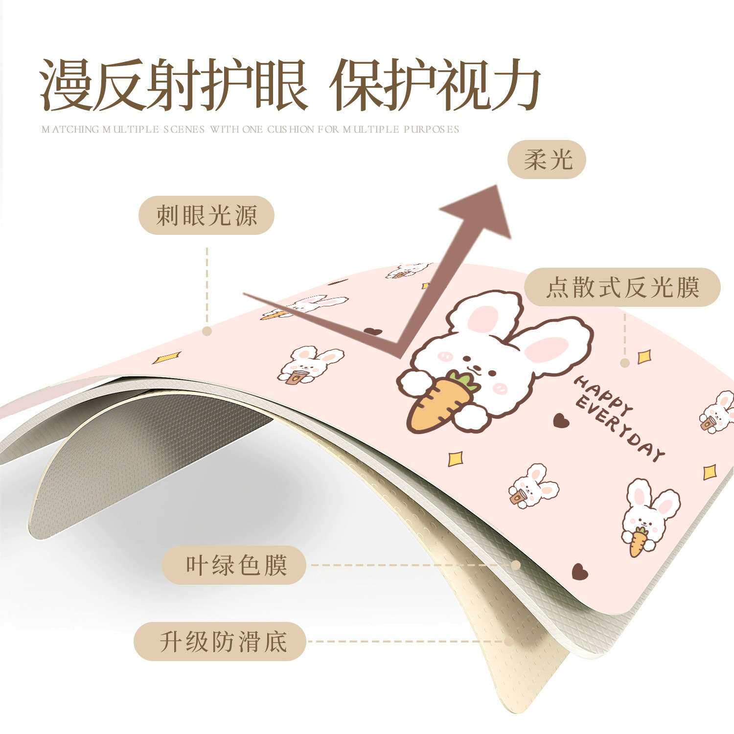 奶油风儿童书桌垫学生学习桌桌面保护垫卡通皮革桌布写字电脑桌垫