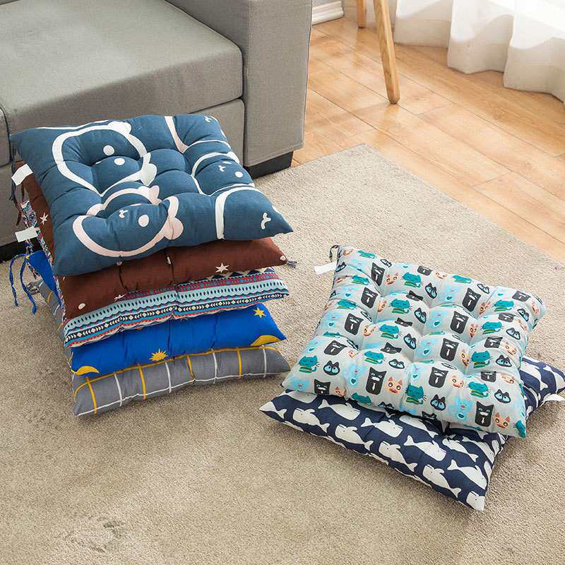 方形坐垫垫子电脑坐椅垫办公室棉麻椅垫餐桌椅子四季加厚透气家用