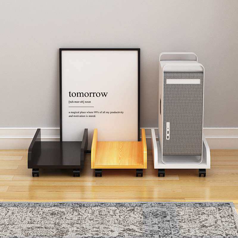 台式电脑主机托架移动滑轮机箱底座托盘支架放桌下置物架拖板底托