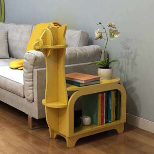 羊驼书架置物架沙发边几办公室商铺装饰展示架儿童卡通书桌收纳