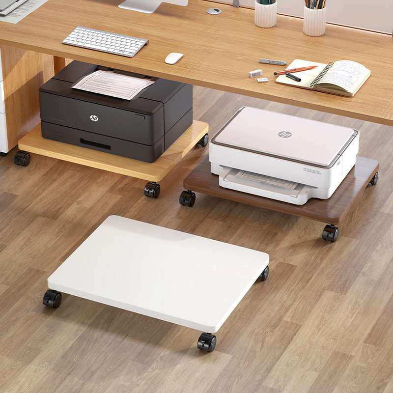打印机置物架落地带轮底座台式电脑主机托架桌下可移动放托盘架子