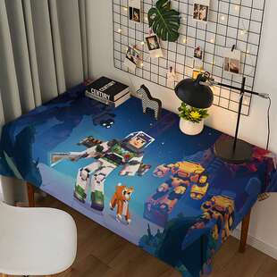 我的世界游戏卡通桌布学生宿舍学习书桌布装饰餐桌布免洗茶几台布