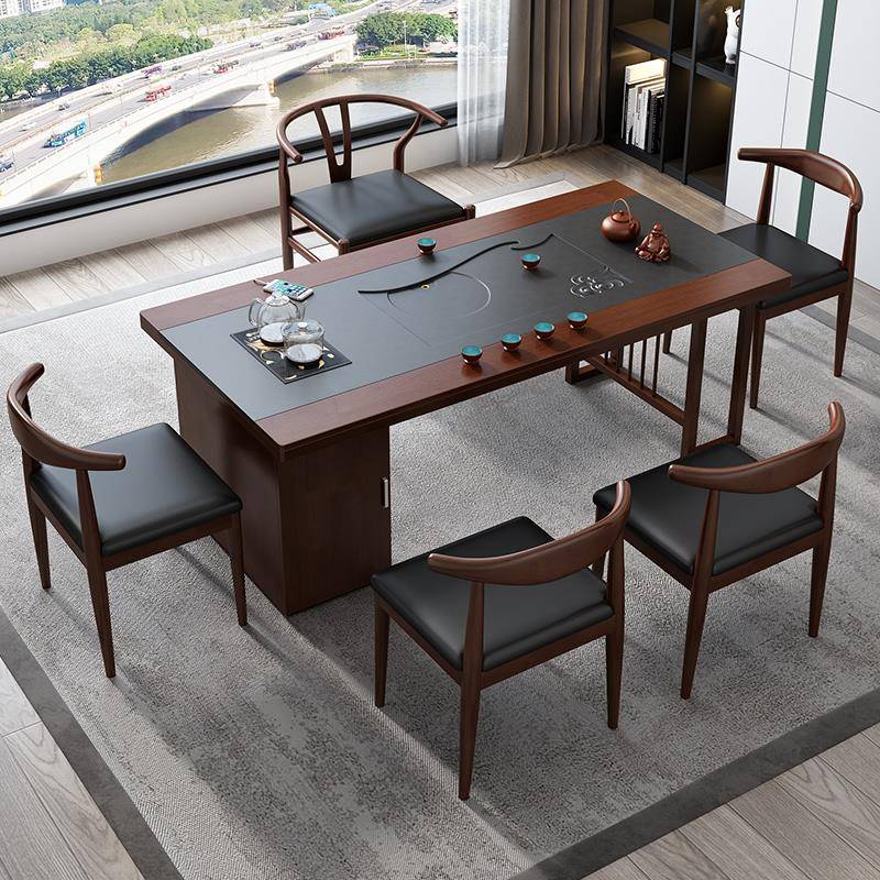 茶桌椅组合新中式简约现代办公室茶桌实木茶台泡茶桌茶具套装一体