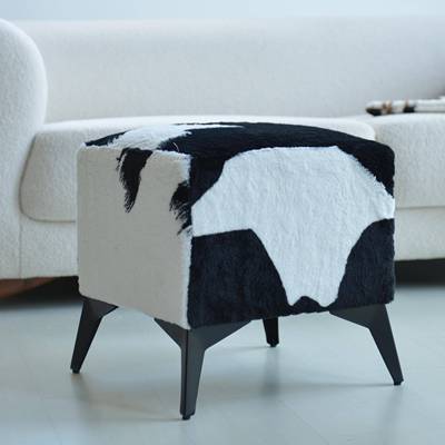 彷牛皮沙发凳子单个客厅贵妃搁脚凳换鞋凳方凳轻奢矮凳简约脚踏凳