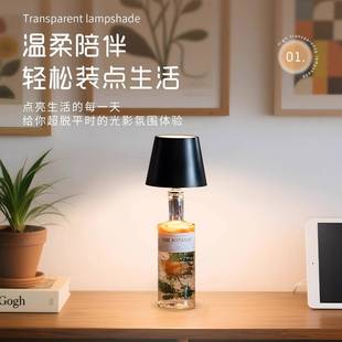 瑞士酒瓶灯插入式小夜灯酒瓶台灯塞灯空瓶灯氛围灯充电酒瓶盖灯