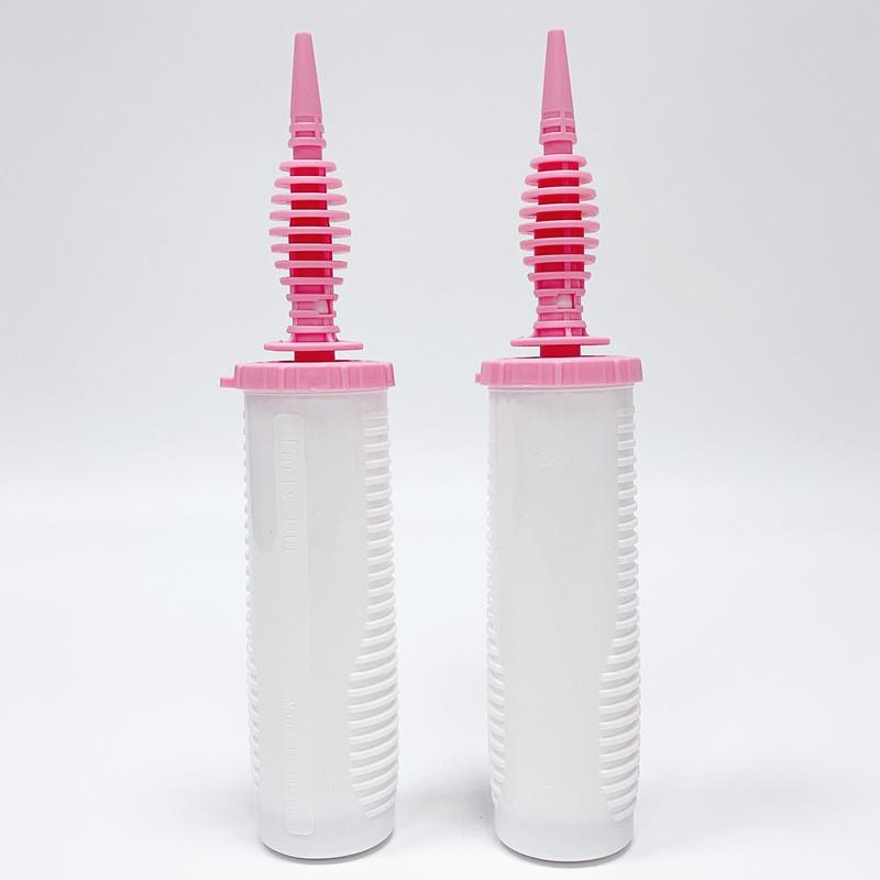 新款大号粉白色手推气球打气筒 多功能双向出气圆球长条充气工具