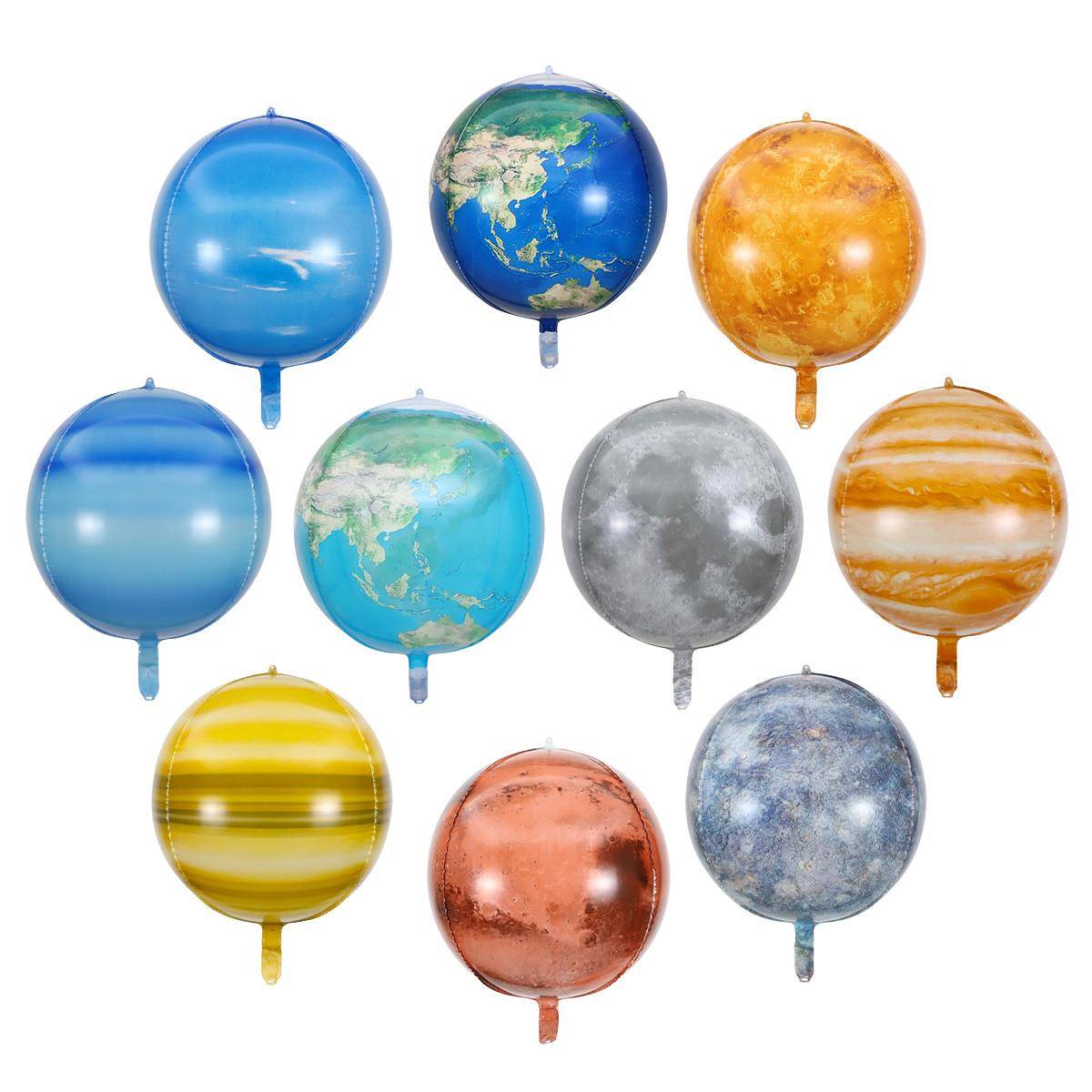 22寸4D铝膜圆球太阳地球八大行星系列星空宇宙太空人主题装饰气球