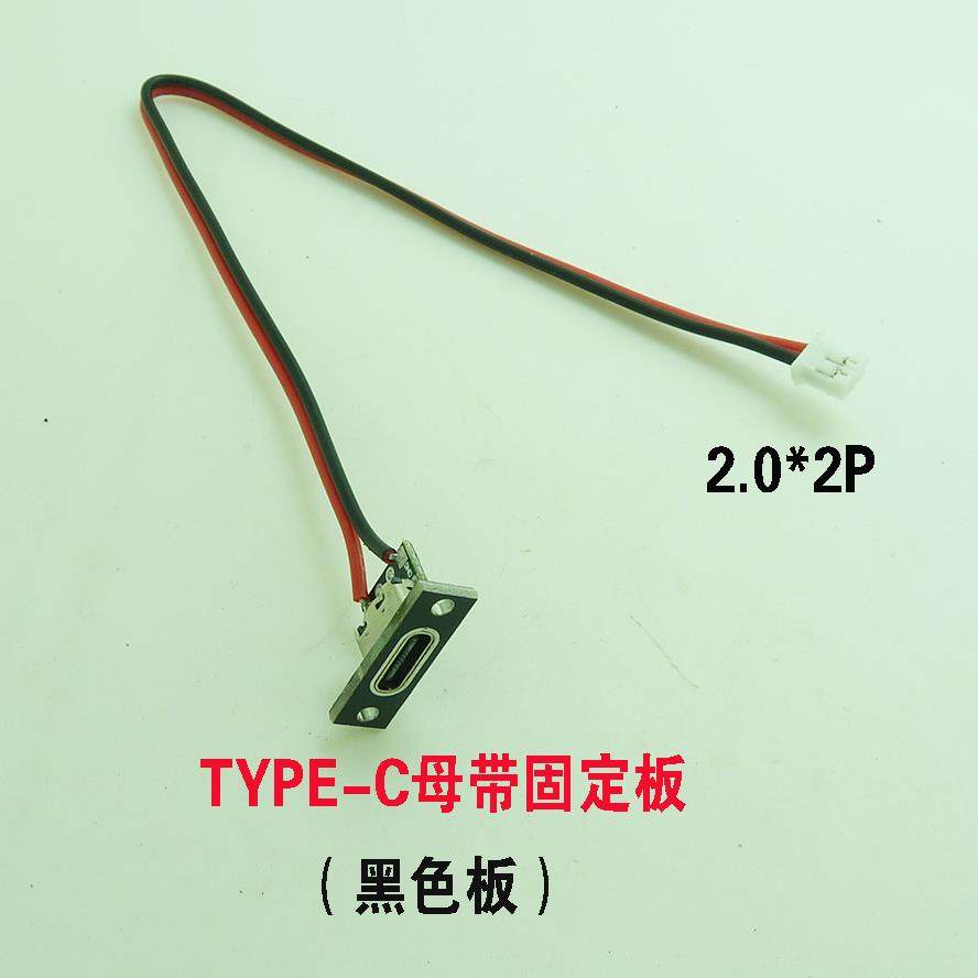 TYPE-C母带固定孔测试线USB充电线2.0*2P端子线正反插C母座连接线