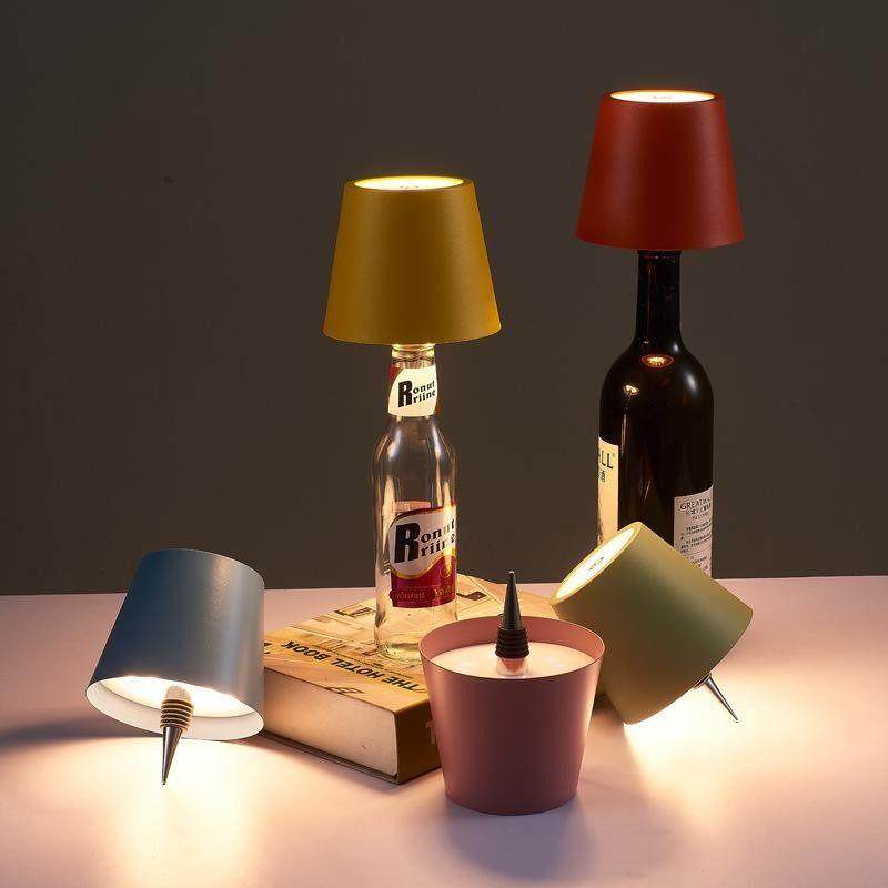 跨境创意酒瓶台灯酒吧户外餐厅装饰氛围嵌入式RGB酒塞可充电台灯,家装灯饰光源,装饰台灯,淘宝优惠券,粉丝福利购,淘宝优惠卷
