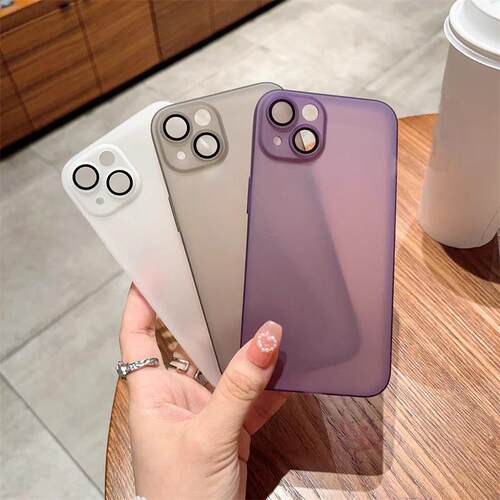 宁宁 简约高级超薄磨砂半透明带镜头膜软男女iPhone16 MobileCase